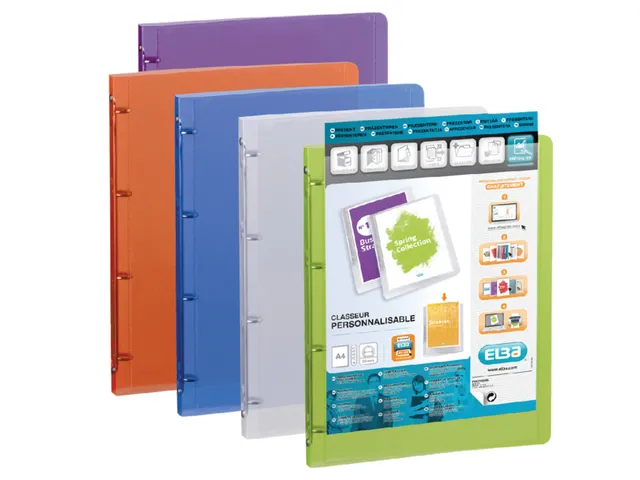 Ringband Elba Polyvision A4 20mm 4 rings O-mech 15mm Assorti