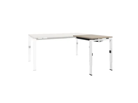 Bureau Linesto N4 aanbouwtafel 80x60cm robson eiken 25mm wit