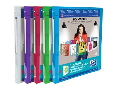 Ringband Elba Polyvision A4 20mm 4 rings O-mech 15mm Assorti