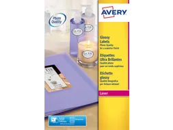 Etiket Avery L7767-40 210x297mm A4 hoogglans wit 40 stuks