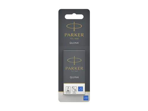 Inktpatroon Parker Quink uitwasbaar blauw blister à 10 stuks