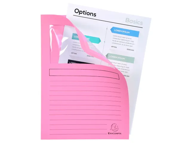 100 venstermappen SUPER 160g/m2 22x31cm Roze