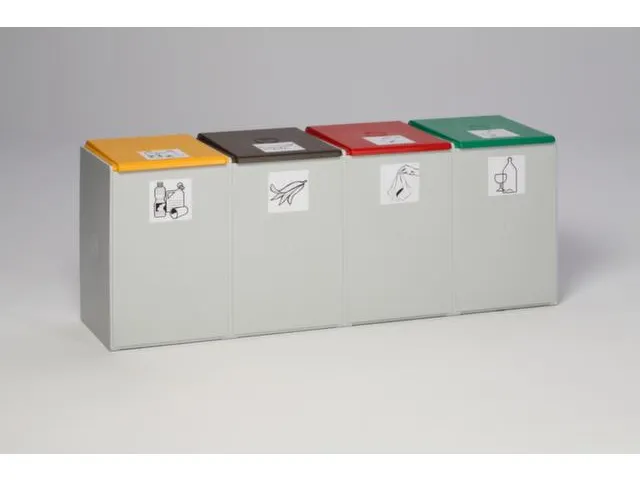 Caisson de tri sélectif module quadruple HxlxP 570x1410x405mm 60L