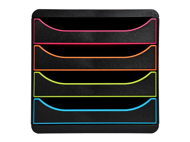 Module de classement Big Box 4 tiroirs Black Office - Noir/arlequin
