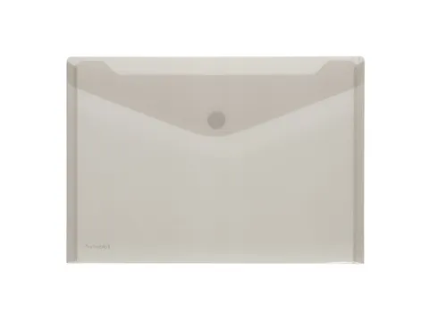 Enveloptas Foldersys A4 PP dwars transp grijs geribbeld A4 Velcro Enve