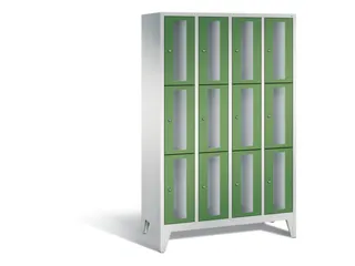 lockerkast 1850x1190x500mm 4x3 vakken Cilinderslot Poten, RAL6011 - 2