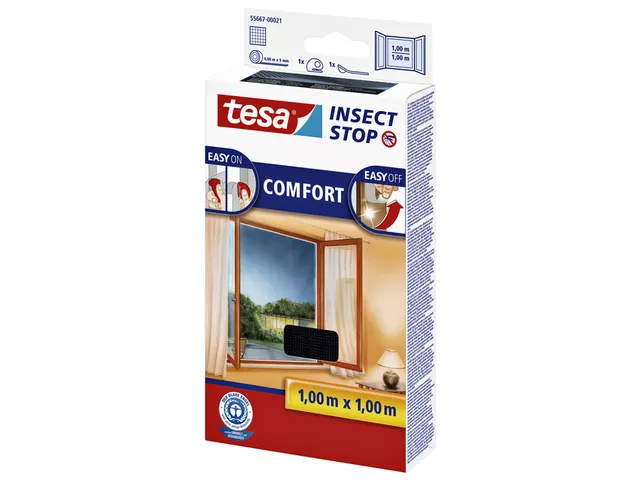 Insectenhor tesa Insect Stop COMFORT raam 1x1m antraciet