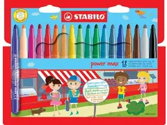 Power Max Viltstift Etui Van 18 Stuks Assorti