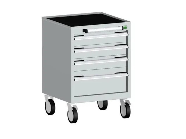 ladekast verrijdbaar 780x525x525mm 4laden RAL7035 front RAL7035