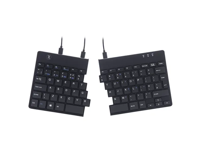 R-Go Split Break Ergonomisch Toetsenbord QWERTY UK zwart, bedraad