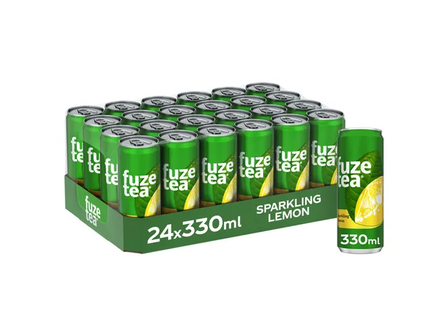 Frisdrank Fuze Tea Black Tea sparkling lemon blik 330ml
