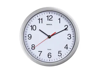 Wandklok MAULrun quartz Ø25x5cm kunststof zilver/wit incl.batterij - 1