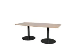 Linesto Vergadertafel Vaste Hoogte 200x100 Ton Havana/Kersen Zwart