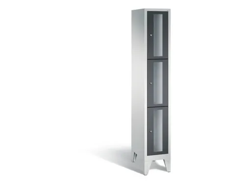 lockerkast 1850x320x500mm 1x3 vakken Cilinderslot Poten, RAL7021