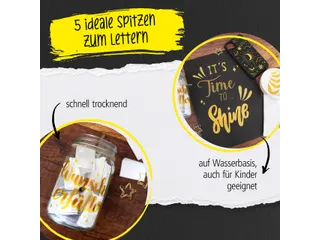 Acrylmarker Online lettering 5 breedtes goud - 9