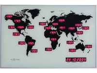 Wandklok NeXtime 55 x 36 cm, alu, World Time Digit