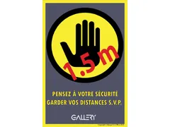 Sticker Waarschuwing Houd 1,5 Meter Afstand A5 Frans