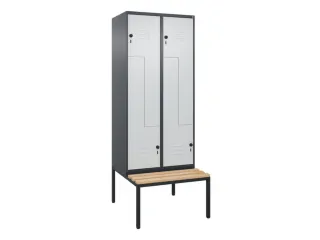 Z-garderobekast,HxBxD 2120x800x815mm,4vak,vak B 400mm,draaigrendel - 1