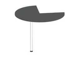aanbouwtafel,i.h.v.,HxØ 720-840x1000mm,driekwartrond,MS-donkergrijs