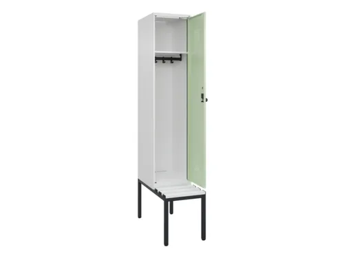 locker met bank,HxBxD 2120x400x815mm,1vak,vak B 400mm,draaigrendel