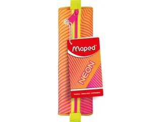 Maped Etui rond met nylon rits NEON kleuren oranje/roze - 3