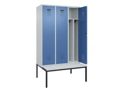 locker met bank,voor scheiding van kleding,HxBxD 2120x1200x815mm,3vak