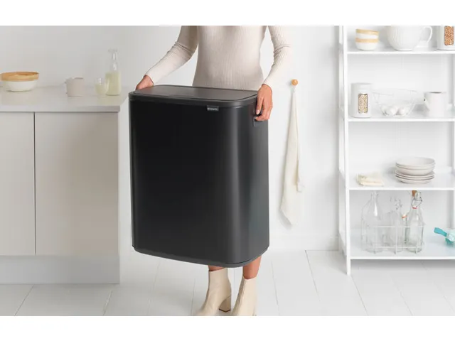 Afvalbak Bo Touch Bin 2x30 Liter Mat Zwart