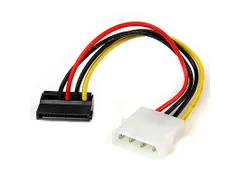 4-pins Molex-naar-linkshoekige SATA-voedingskabeladapter 15 cm