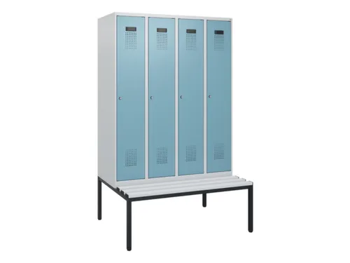 locker met bank,HxBxD 1950x1200x815mm,4vak,vak B 300mm,cilinderslot