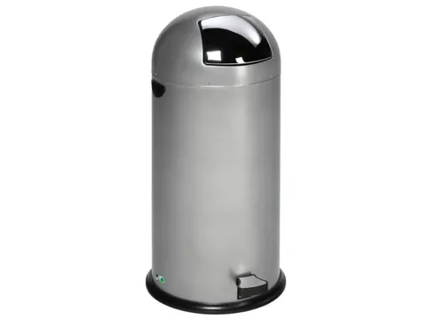 Push & Kick Afvalbak Staalplaat 52 Liter 880x415mm Met Pedaal Zilver