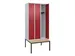 Armoire vestiaire Classic+ 3 comp 212x90x81,5cm gris clair/rouge rubis