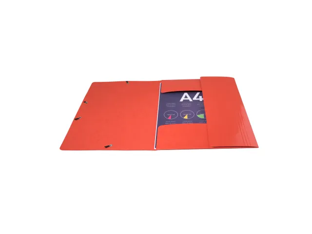 Elastomap A4 3 kleppen IDERAMA Maxi Capacity glanskarton rood