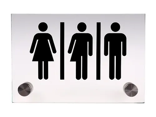Toiletbord Glasslook Genderneutraal 150x100mm Plexiglass