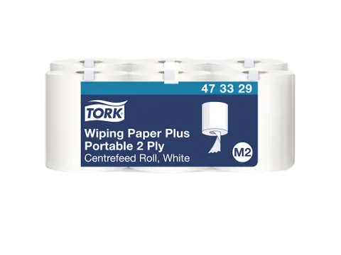 Tork 473329 Poetspapier M2 Centerfeed 2-laags Portable Wit
