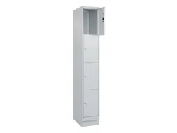 lockerkast,HxBxD 1950x300x500mm,1x4vakken,vak B 300mm,cil.-slot,sokkel