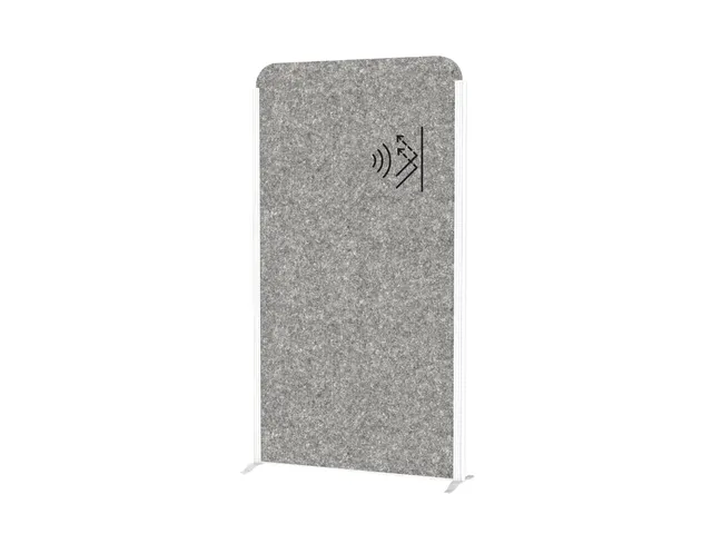 MAULcocoon Scheidingswand Akoestisch 100x180cm Grijs Voet Wit