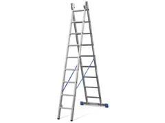 multifunctionele ladder,2x9,sporten,balk L 2,6-4,35m,aluminium
