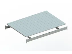legbord van plaatstaal,v. breedvakstelling,BxD 1400x1050mm,vakl. 600kg