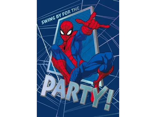 Wenskaart Hallmark uitnodiging Party Spiderman 6 stuks