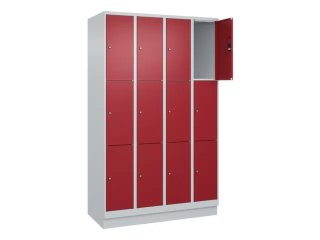 lockerkast,HxBxD 1950x1200x500mm,4x3vakken,vak B 300mm,cil.-slot