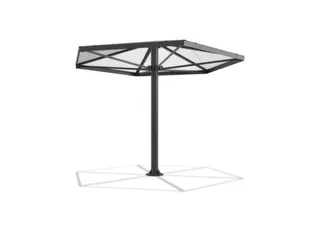 rokersparaplu,zeshoekig,HxBxD 3046x3448x3448mm,dak polycarbonaat - 1