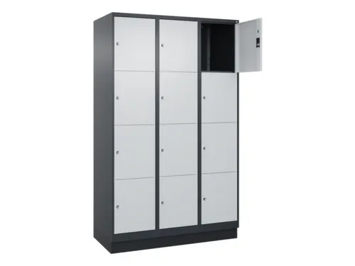 lockerkast,HxBxD 1950x1200x500mm,3x4vakken,vak B 400mm,cil.-slot
