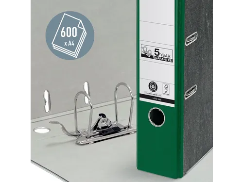 Ordner Leitz 1080 A4 80mm groen gewolkt 100% gerecycled karton