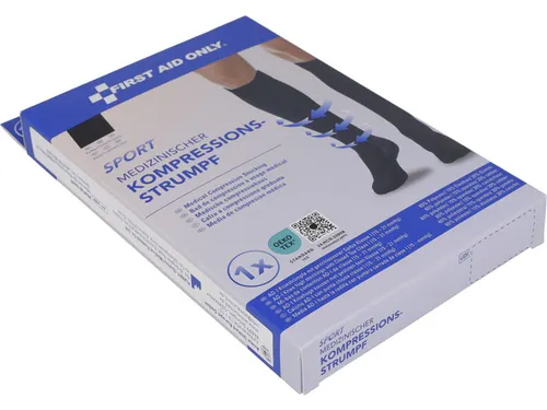 Sportsteunkous First Aid Only kniehoog gesloten zwart maat M