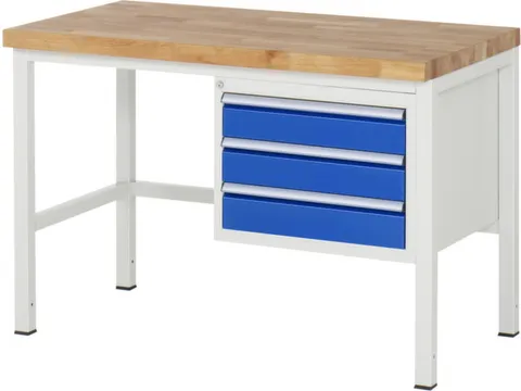 werkbank,HxBxD 840-1040x1250x700mm,beukblad,draagverm. 1250kg,4voeten