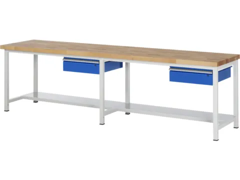 werkbank,HxBxD 840-1040x3000x900mm,beukblad,draagverm. 1250kg,4voeten