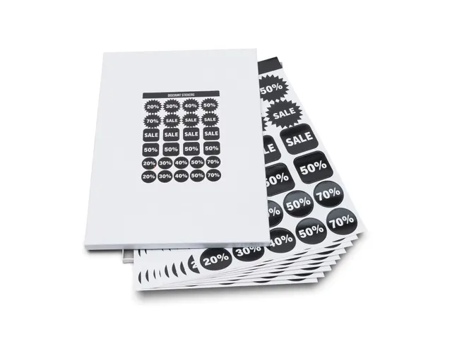 Etiketten Rillprint A4 10 vellen Kortingsstickers assorti