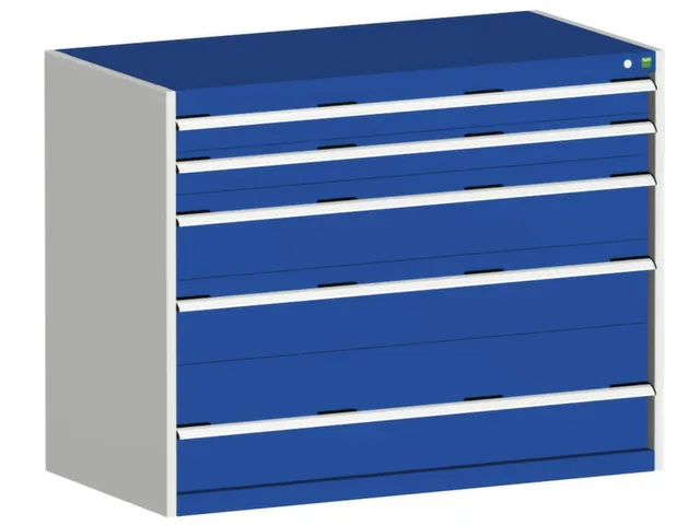 ladekast HxBxD 1000x1300x750mm 5laden romp RAL7035 front RAL5010