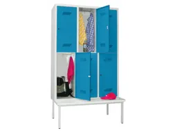 banklocker,dubbeldeks,HxBxD 2150x1200x800mm,RAL7035,front RAL5012