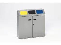 Afvalverzamelstation 3x50 liter Inworpkleppen Geel/Antraciet/Blauw